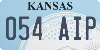 KS license plate 054AIP