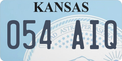 KS license plate 054AIQ