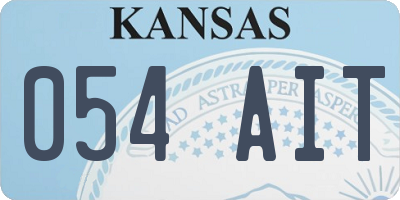 KS license plate 054AIT