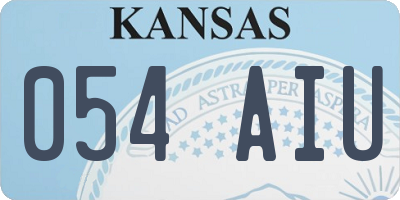 KS license plate 054AIU