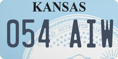 KS license plate 054AIW