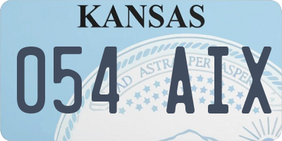 KS license plate 054AIX