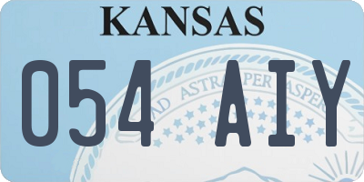KS license plate 054AIY