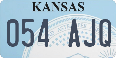 KS license plate 054AJQ