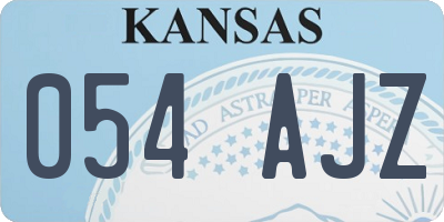 KS license plate 054AJZ