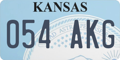 KS license plate 054AKG