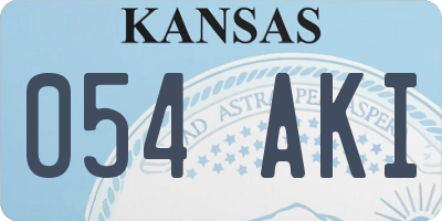 KS license plate 054AKI