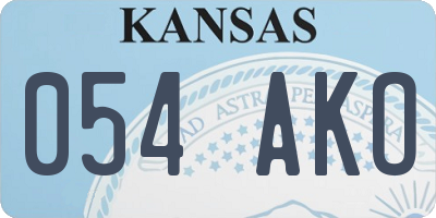 KS license plate 054AKO