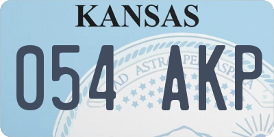 KS license plate 054AKP