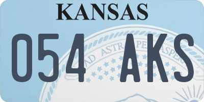 KS license plate 054AKS