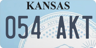 KS license plate 054AKT