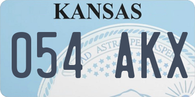 KS license plate 054AKX