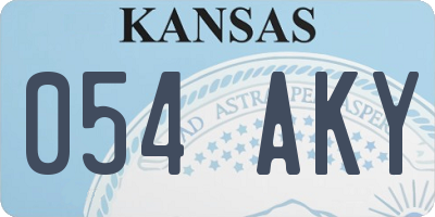 KS license plate 054AKY