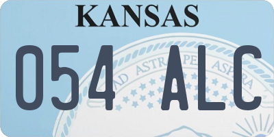 KS license plate 054ALC