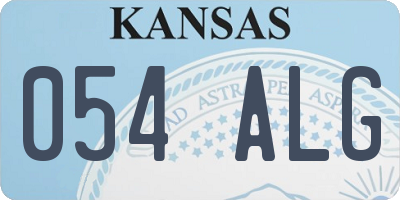 KS license plate 054ALG