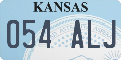 KS license plate 054ALJ