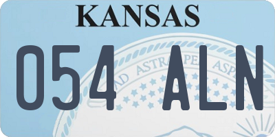 KS license plate 054ALN