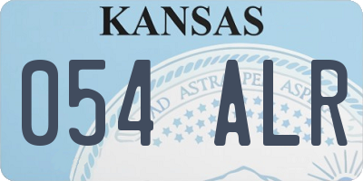 KS license plate 054ALR
