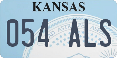 KS license plate 054ALS
