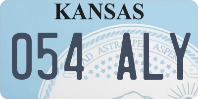 KS license plate 054ALY