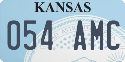 KS license plate 054AMC