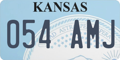 KS license plate 054AMJ