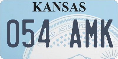 KS license plate 054AMK