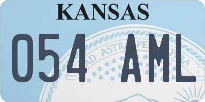 KS license plate 054AML