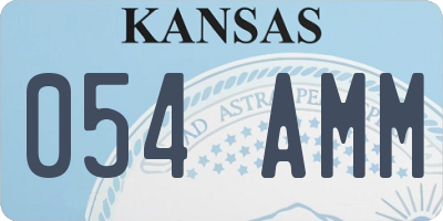 KS license plate 054AMM
