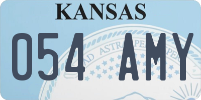 KS license plate 054AMY