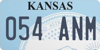 KS license plate 054ANM