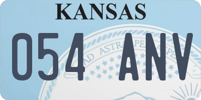 KS license plate 054ANV