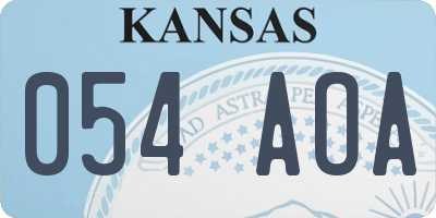 KS license plate 054AOA