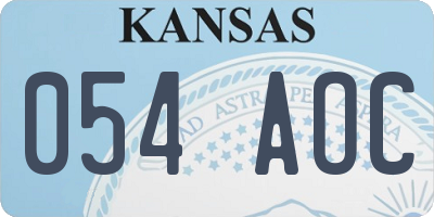 KS license plate 054AOC