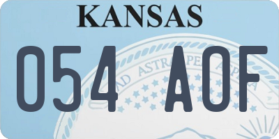 KS license plate 054AOF