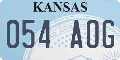 KS license plate 054AOG