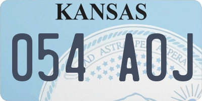 KS license plate 054AOJ