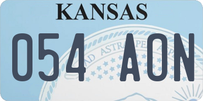 KS license plate 054AON