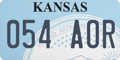 KS license plate 054AOR