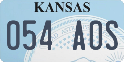 KS license plate 054AOS