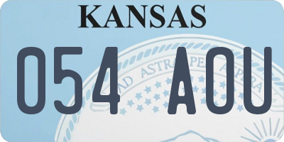 KS license plate 054AOU