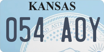KS license plate 054AOY
