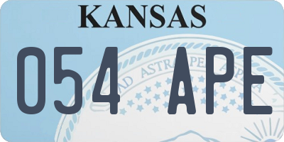KS license plate 054APE