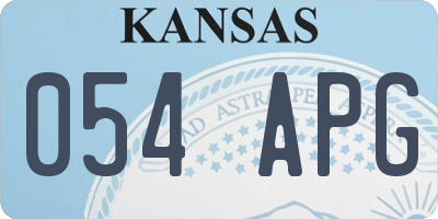 KS license plate 054APG