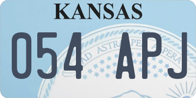 KS license plate 054APJ