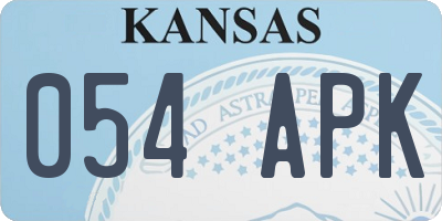KS license plate 054APK