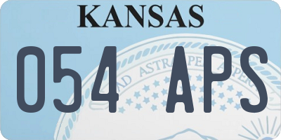 KS license plate 054APS
