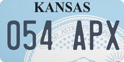 KS license plate 054APX