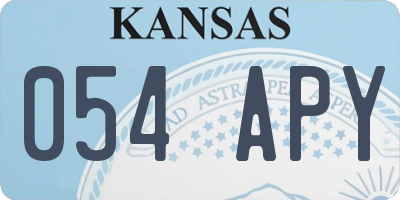 KS license plate 054APY