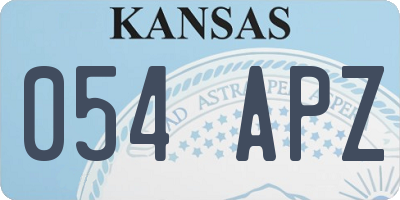 KS license plate 054APZ